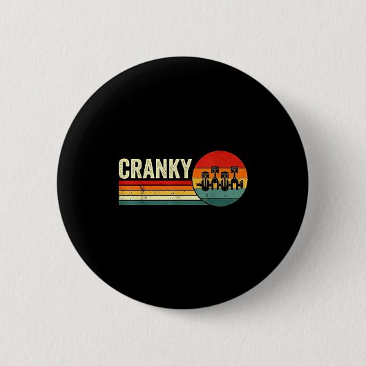 Cranky Car Engine Crankshaft Fathers Day Dad Men H Button (Vorderseite)