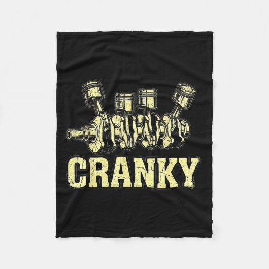Cranky Car Engine Crankshaft Fathers Day Dad Men H Fleecedecke (Vorderseite)