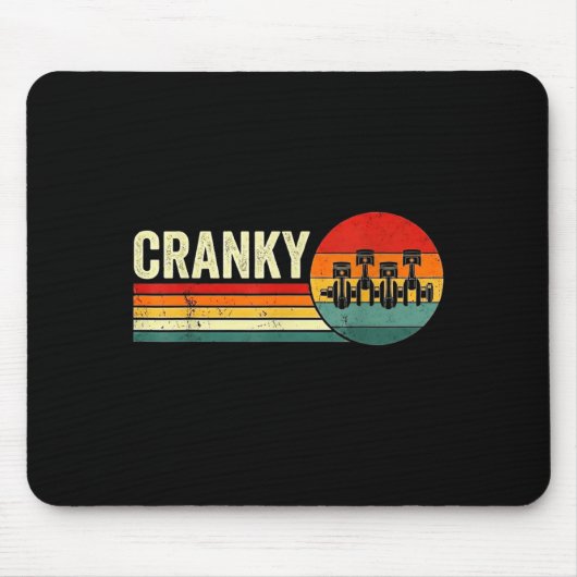 Cranky Car Engine Crankshaft Fathers Day Dad Men H Mousepad (Vorne)