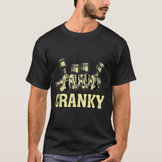 Cranky Car Engine Crankshaft Fathers Day Dad Men H T-Shirt (Vorderseite)