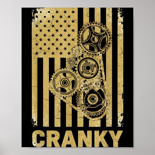 Cranky Car Engine Crankshaft Lover Mechanics Fathe Poster (Vorne)