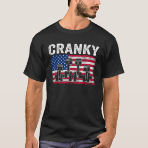 Cranky Car Motor Kurbelwelle US Flaggenmechanismus T-Shirt