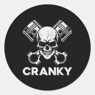 Cranky Car V8 Motor Kurbelwelle Autos Liebhaber, M Runder Aufkleber