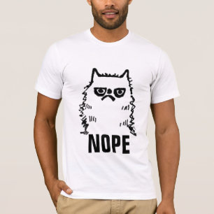 Cranky Cat Art T - Shirt, NOPE T - Shirt