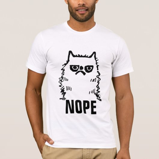 Cranky Cat Art T - Shirt, NOPE T - Shirt (Vorderseite)