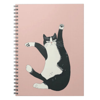 Cranky Cat Dance Print | Funny and Quirky Cat Art Notizblock