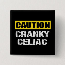 Cranky Celiac Warning Sign Spaß Button