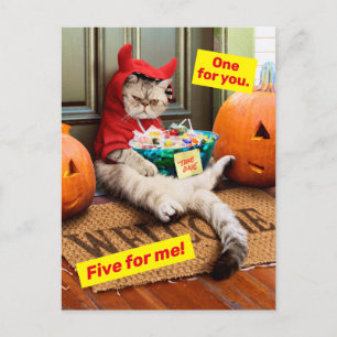 Cranky Devil Cat Einladungspostkarte