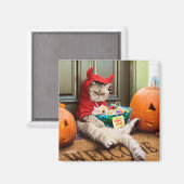 Cranky Devil Cat Magnet (Vorderseite/Rückseite)