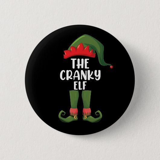 Cranky Elf Family Matching Group Weihnachten Button (Vorderseite)