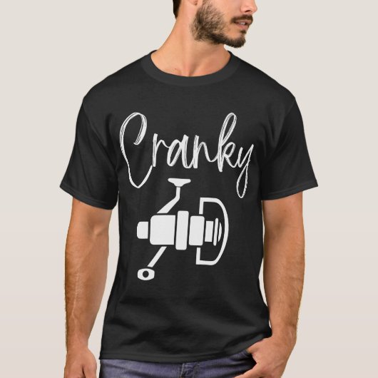 Cranky Funny Fishing Lover Retro T-Shirt (Vorderseite)
