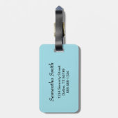 Cranky Grey Tabby Cat Quote Blue Gepäckanhänger (Rückseite vertikal)