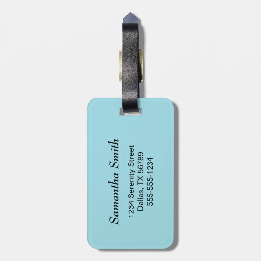 Cranky Grey Tabby Cat Quote Blue Gepäckanhänger (Rückseite vertikal)