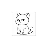 Cranky Moody Cat 1x1 Gummistempel (Prägung)