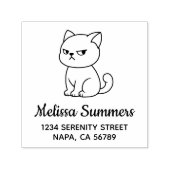 Cranky Moody Cat Address Permastempel (Design)