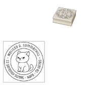 Cranky Moody Cat Round Address Gummistempel (Stempel)