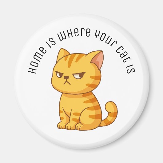 Cranky Orange Tabby Cat Custom Text Magnet (Vorne)