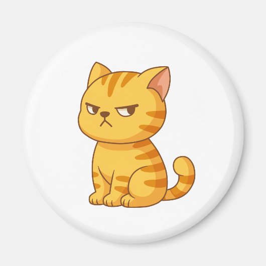 Cranky Orange Tabby Cat Magnet (Vorne)