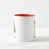 Cranky Orange Tabby Cat Red Hat Christmas Tree Tasse (Zentrum)