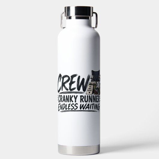 Cranky Runner Endless Waiting Lustiger Ultramarath Trinkflasche (Vorderseite)