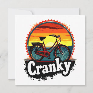 Cranky Sunset Bicycle T-Shirt - Energie für Ihren  Dankeskarte