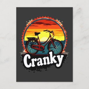 Cranky Sunset Bicycle T-Shirt - Energie für Ihren  Postkarte
