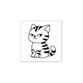 Cranky Tabby Cat 1x1 Gummistempel (Prägung)