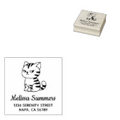 Cranky Tabby Cat Address Gummistempel (Stempel)