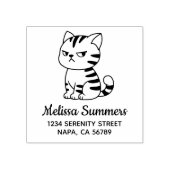 Cranky Tabby Cat Address Gummistempel (Prägung)