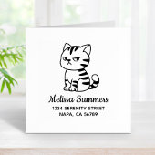 Cranky Tabby Cat Address Gummistempel