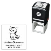Cranky Tabby Cat Address Permastempel (Beispiel)