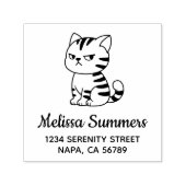 Cranky Tabby Cat Address Permastempel (Design)