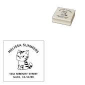 Cranky Tabby Cat Arch Address Gummistempel (Stempel)