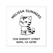 Cranky Tabby Cat Arch Address Permastempel (Design)