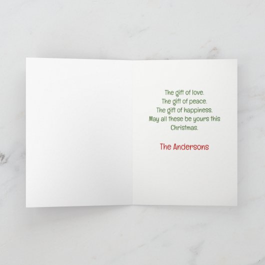 Cranky Tabby Cat Red Hat Christmas Tree Karte (Innenseite)