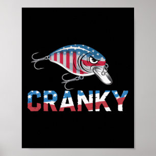 Cranky Usa Crankit Angeln Vatertag Poster