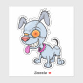 Cranky Zombie Dog Illustration Aufkleber (Blatt)