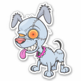 Cranky Zombie Dog Illustration Aufkleber