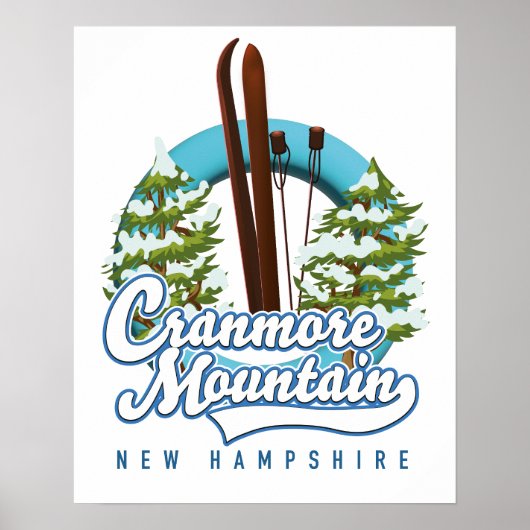 Cranmore Mountain New Hampshire Ski-Logo  Poster (Vorne)