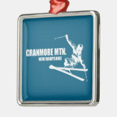 Cranmore Mountain Resort New Hampshire Skier Ornament Aus Metall (Links)