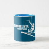 Cranmore Mountain Resort New Hampshire Skier Zweifarbige Tasse (Mittel)