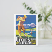 Crans Golf Alpin Reiseplan Postkarte (Stehend Vorderseite)