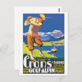 Crans Golf Alpin Reiseplan Postkarte (Vorne/Hinten)