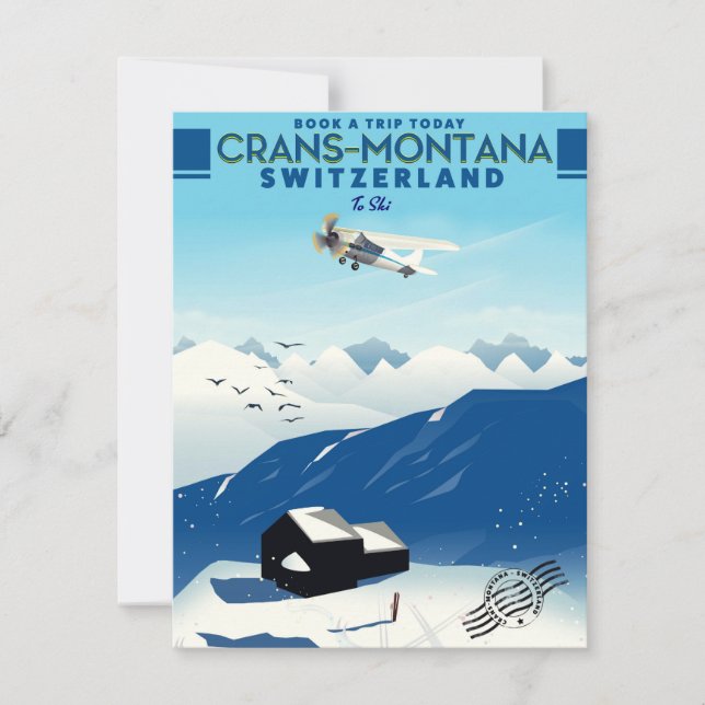 Crans-Montana Schweiz Skiposter (Vorderseite)