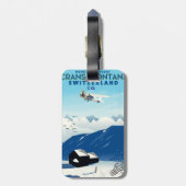 Crans-Montana Schweiz Skiposter Gepäckanhänger (Rückseite vertikal)