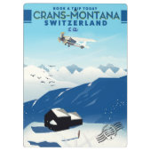 Crans-Montana Schweiz Skiposter Klemmbrett (Rückseite)
