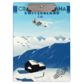 Crans-Montana Schweiz Skiposter Klemmbrett (Vorderseite)