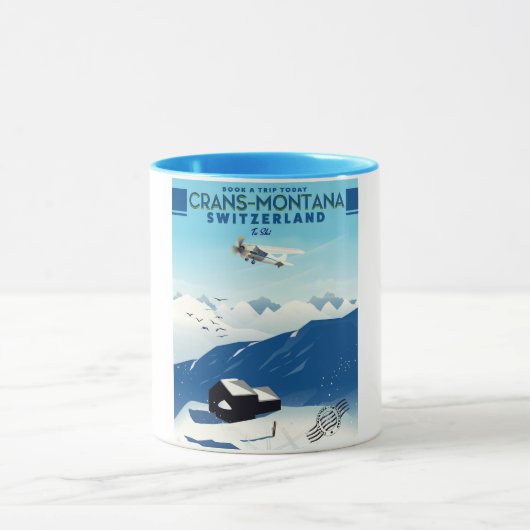 Crans-Montana Schweiz Skiposter Tasse (Zentrum)