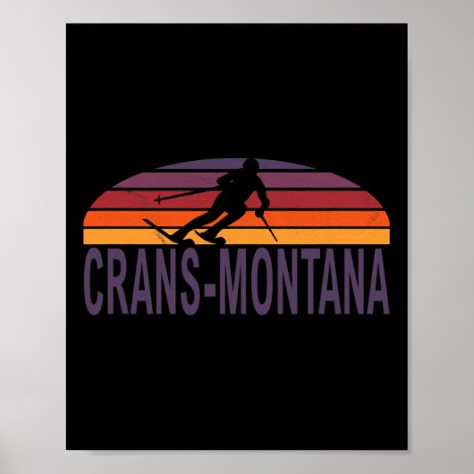 Crans-montana Schweizer Alpen Schweiz Snowboard Poster (Vorne)