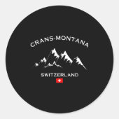 Crans-montana Schweizer Alpen Skigebiet Lugano Runder Aufkleber (Vorderseite)